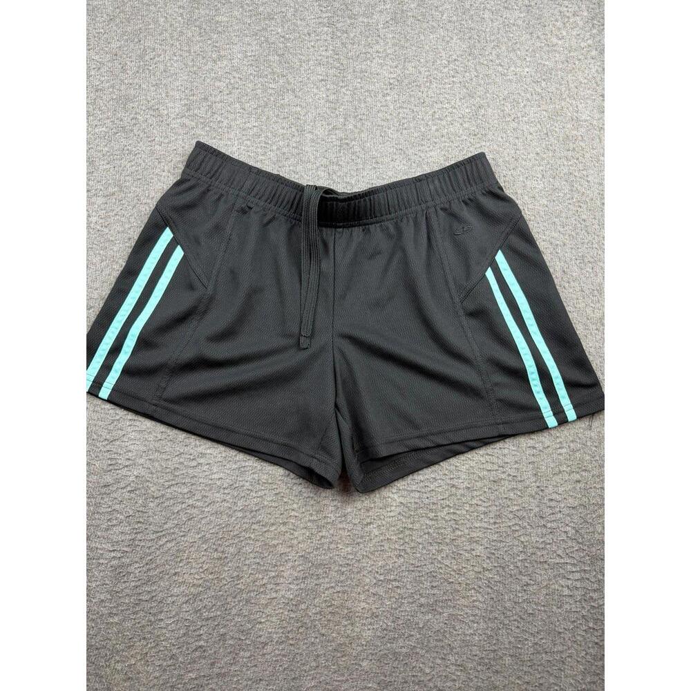 Adidas Women's M‎ Own The Run 3-Stripe Shorts Black/Flash Aqua Running Athletic